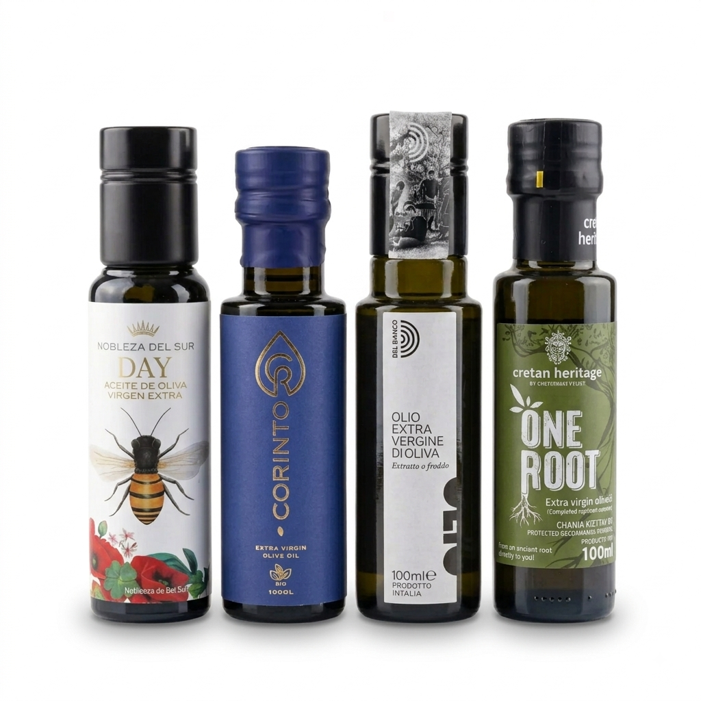 Premium Olivenöl-Probier-Set – 4×100 ml